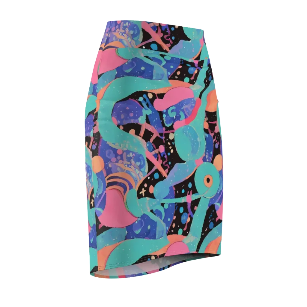 Candy Orbit on Pencil Skirt — Front Side