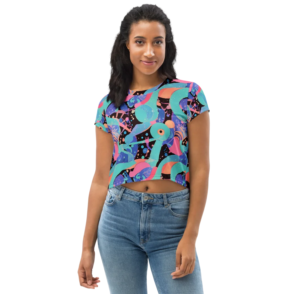 Candy Orbit on Crop Tee — Front