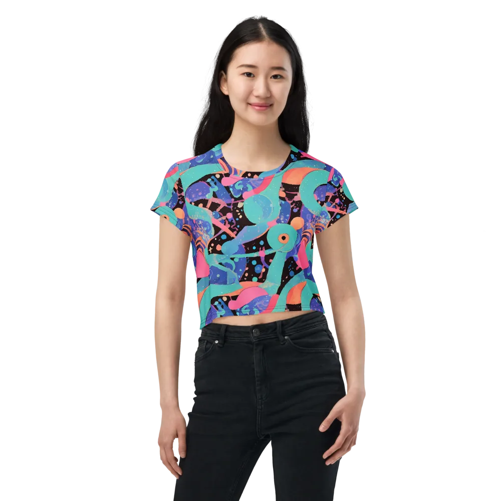 Candy Orbit on Crop Tee — Front