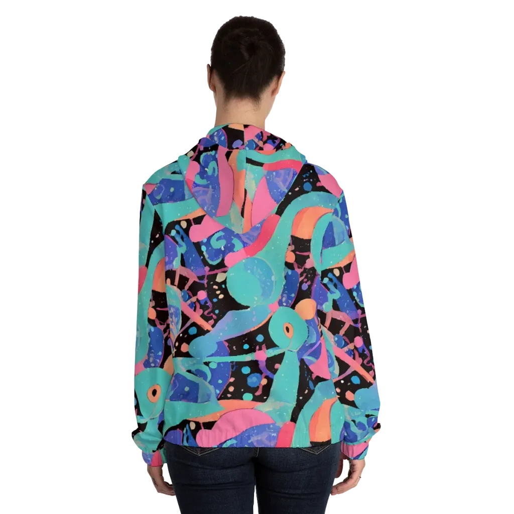 Candy Orbit on Women's Full-Zip Hoodie — Back On Person