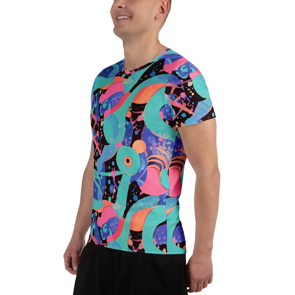 Candy Orbit on Men's Athletic T-Shirt — Left