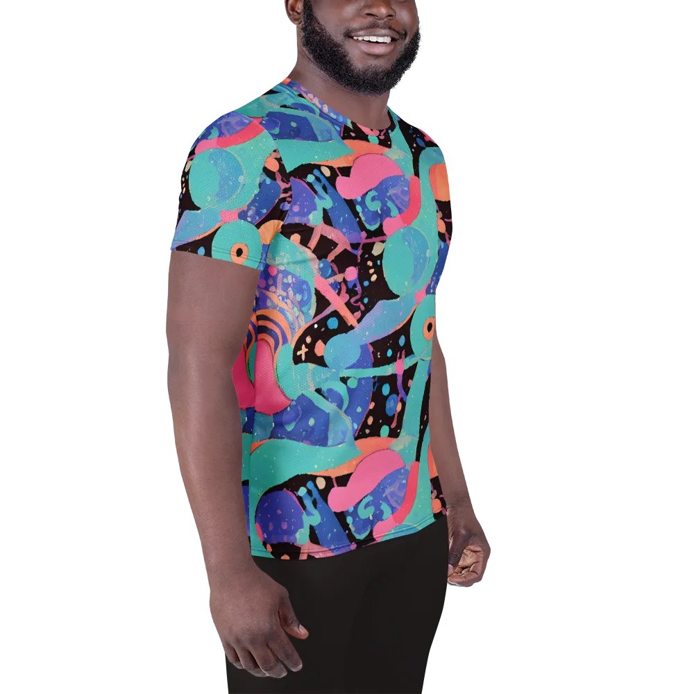 Candy Orbit on Men's Athletic T-Shirt — Right