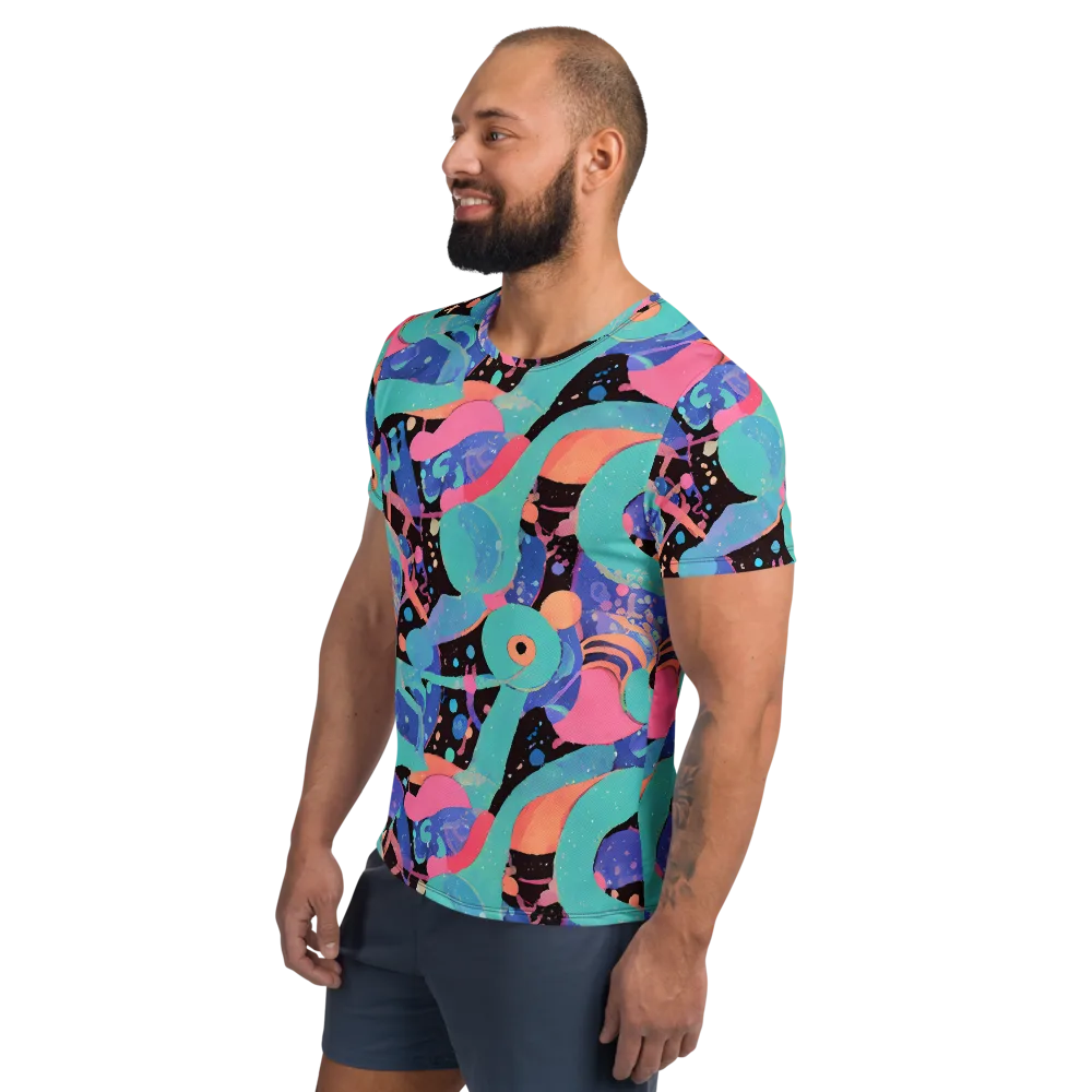Candy Orbit on Men's Athletic T-Shirt — Left