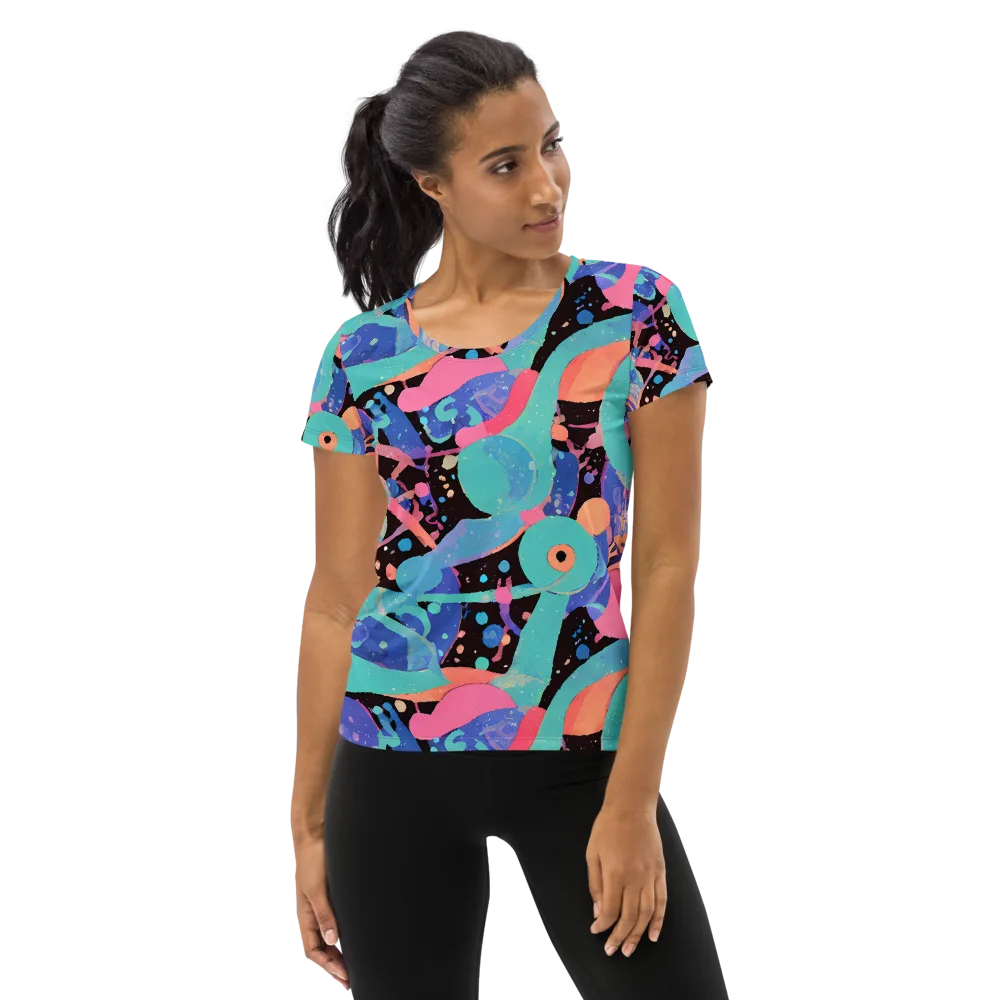 Candy Orbit on Women's Athletic T-Shirt — Front