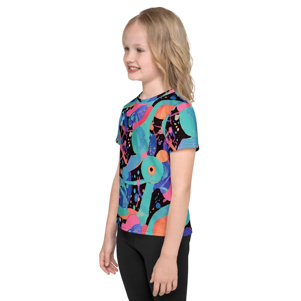 Candy Orbit on Kids Crew Neck T-Shirt — Left