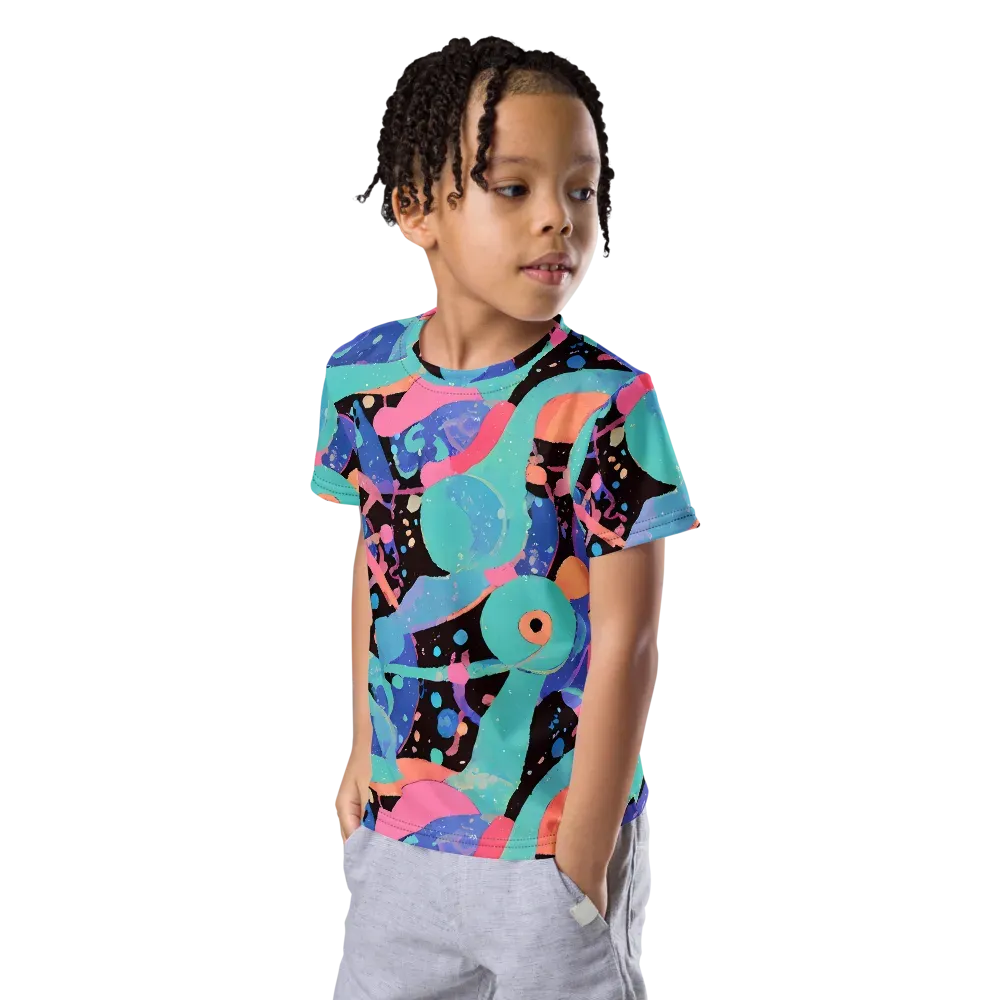 Candy Orbit on Kids Crew Neck T-Shirt — Left Front