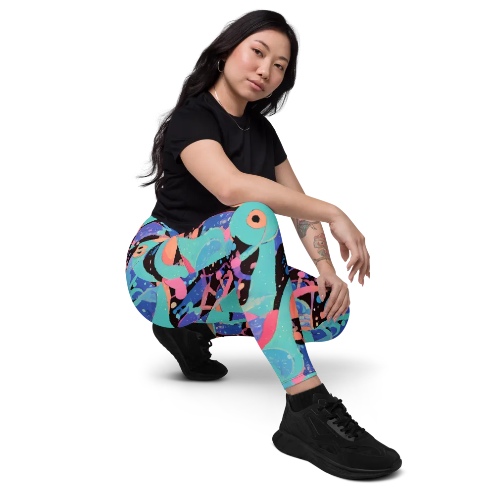 Candy Orbit on Leggings with Pockets — Right Front