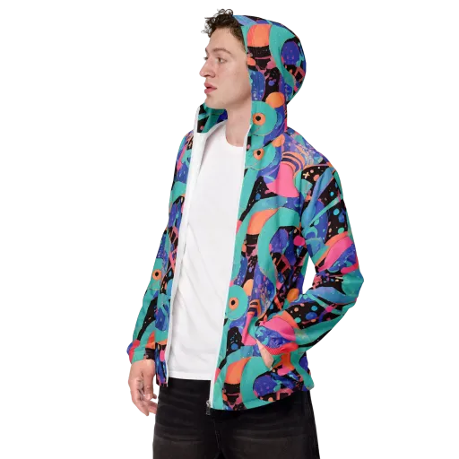 Candy Orbit on a Men's Windbreaker
