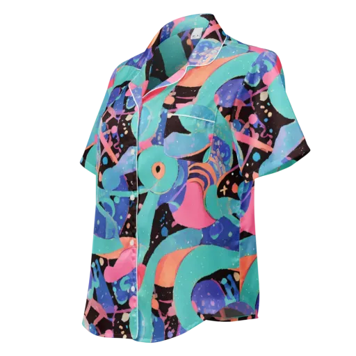 Candy Orbit on a Women's Short Sleeve Pajama Top