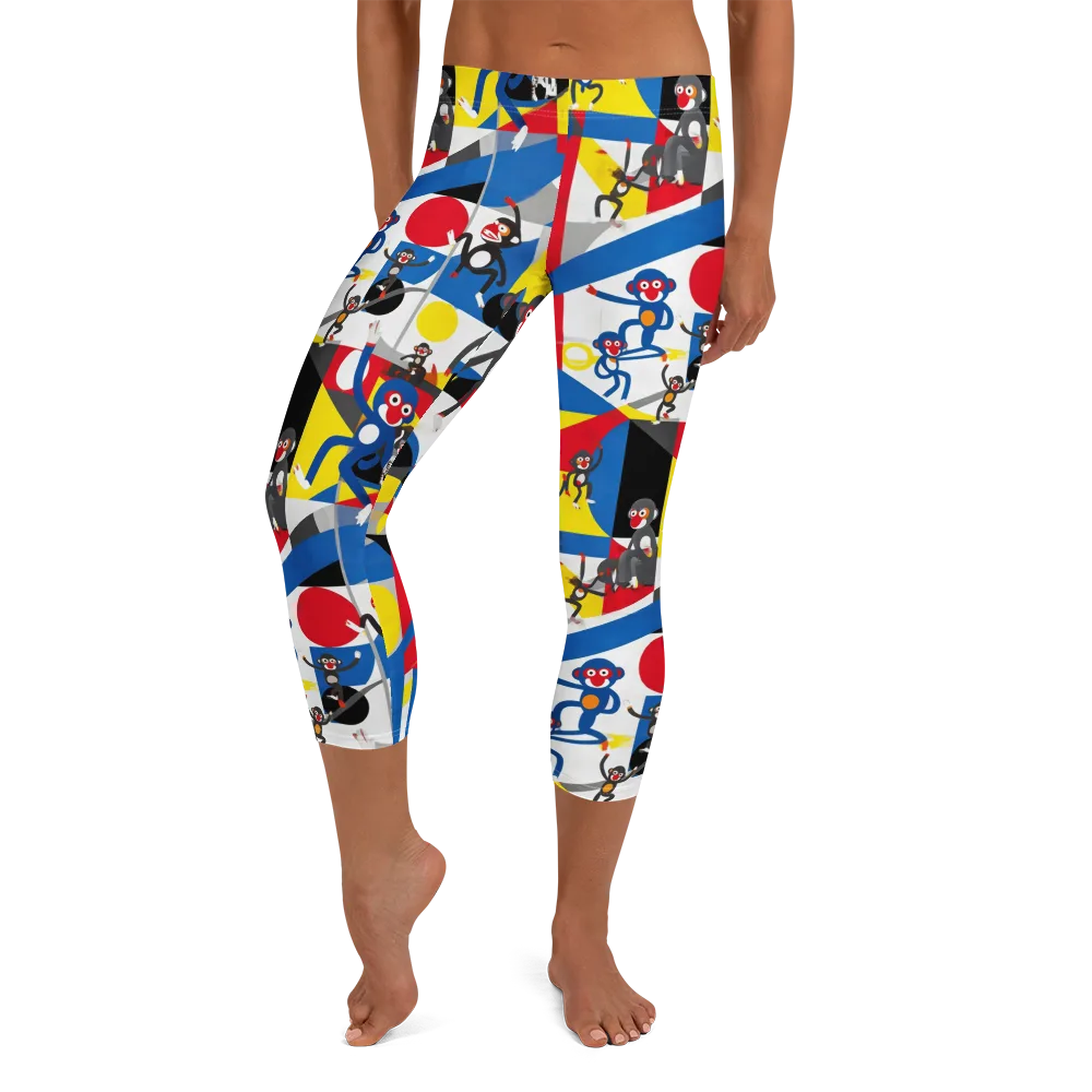 Primate Geometry on Capri Leggings — Front