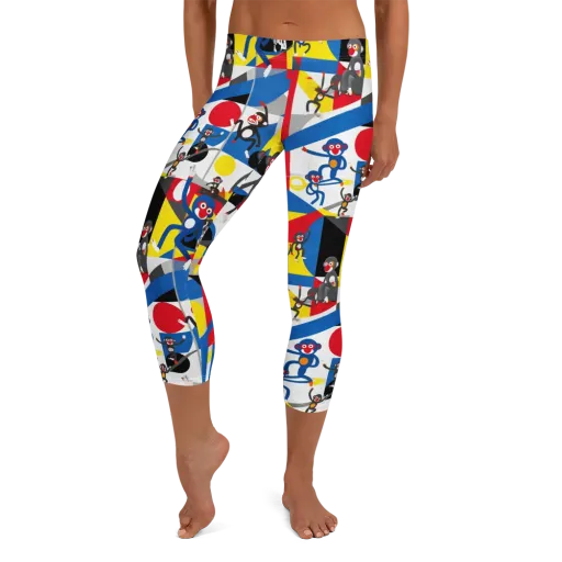 Primate Geometry on a Capri Leggings