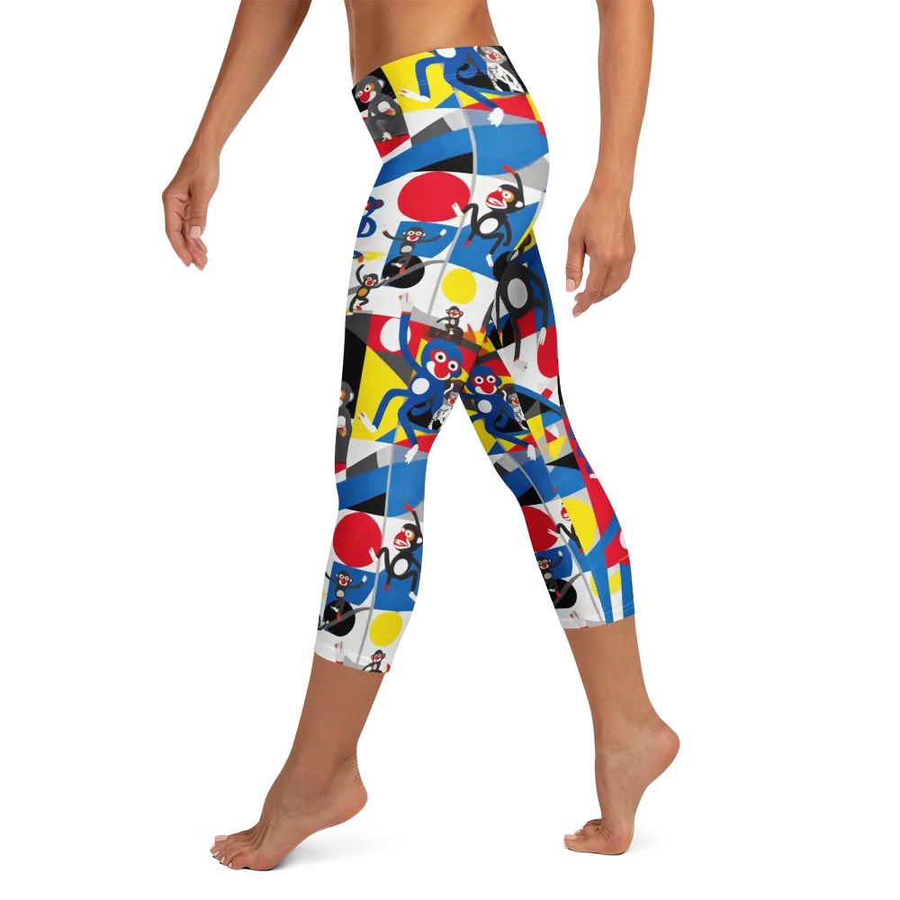 Primate Geometry on Capri Leggings — Left