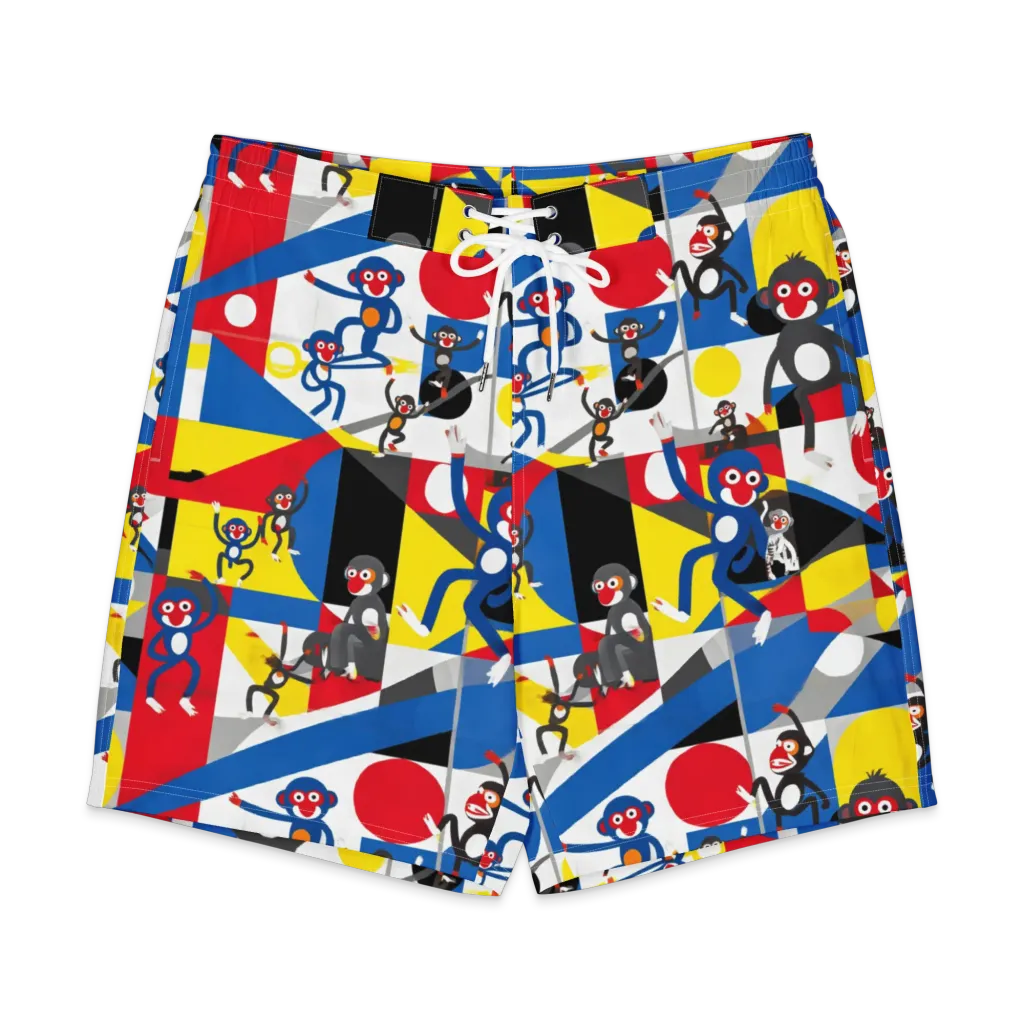 Primate Geometry on Men's Board Shorts — Front