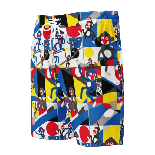 Primate Geometry on a Men's Board Shorts