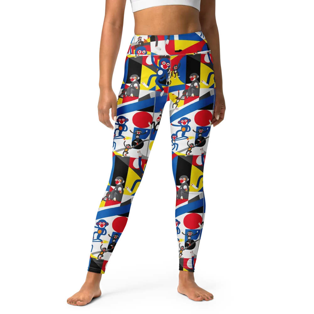 Primate Geometry on Yoga Leggings — Front