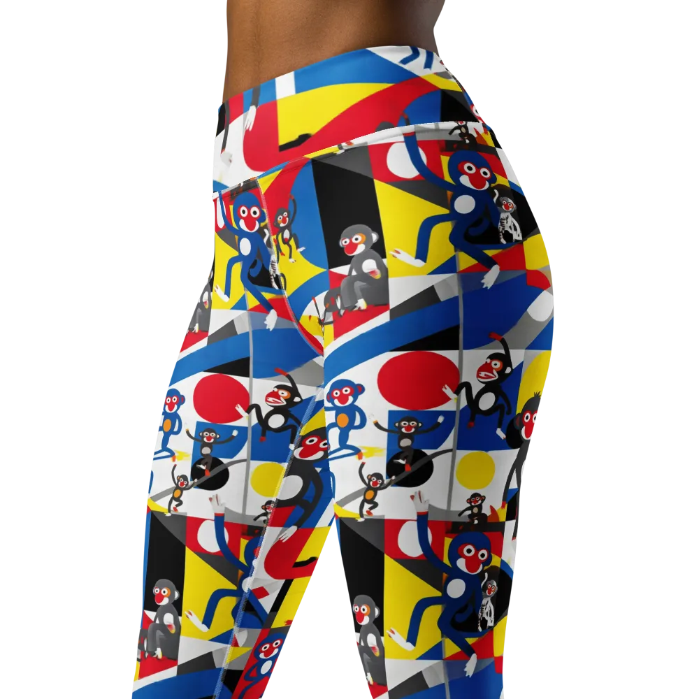 Primate Geometry on Yoga Leggings — Left Front