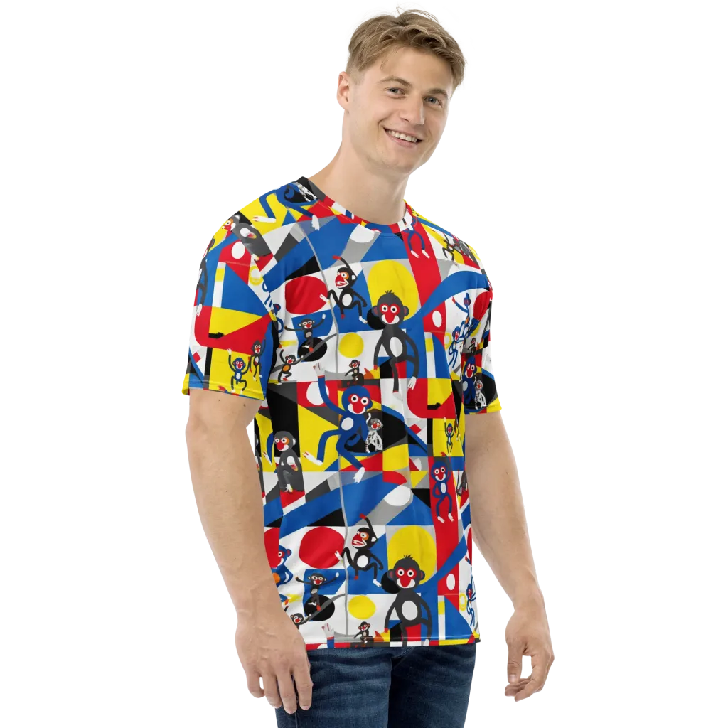 Primate Geometry on Men's Crew Neck T-Shirt — Right