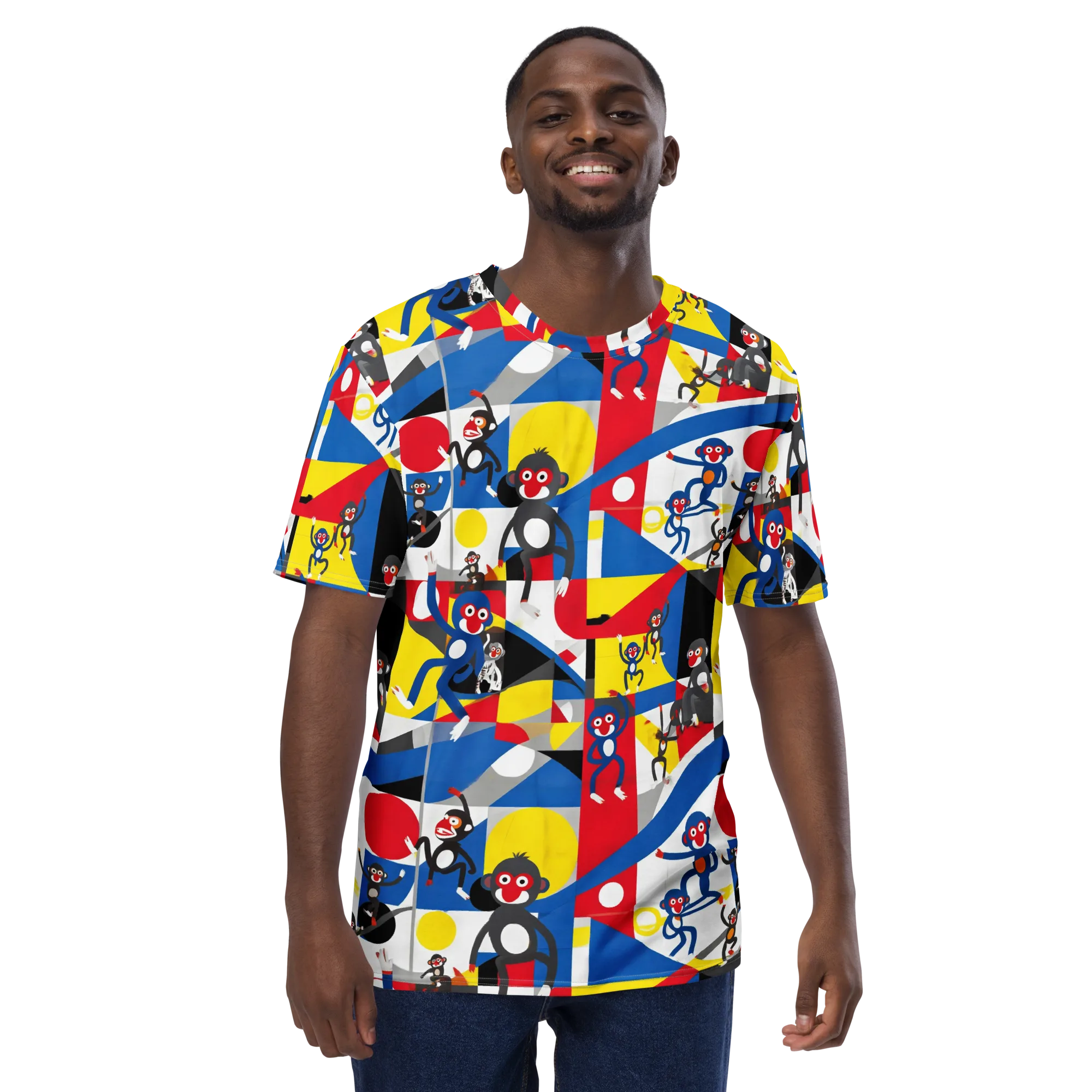 Primate Geometry on Men's Crew Neck T-Shirt — Front