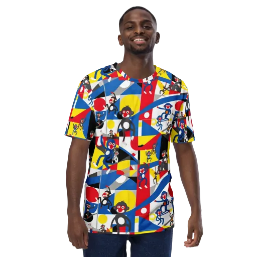 Primate Geometry on a Men's Crew Neck T-Shirt