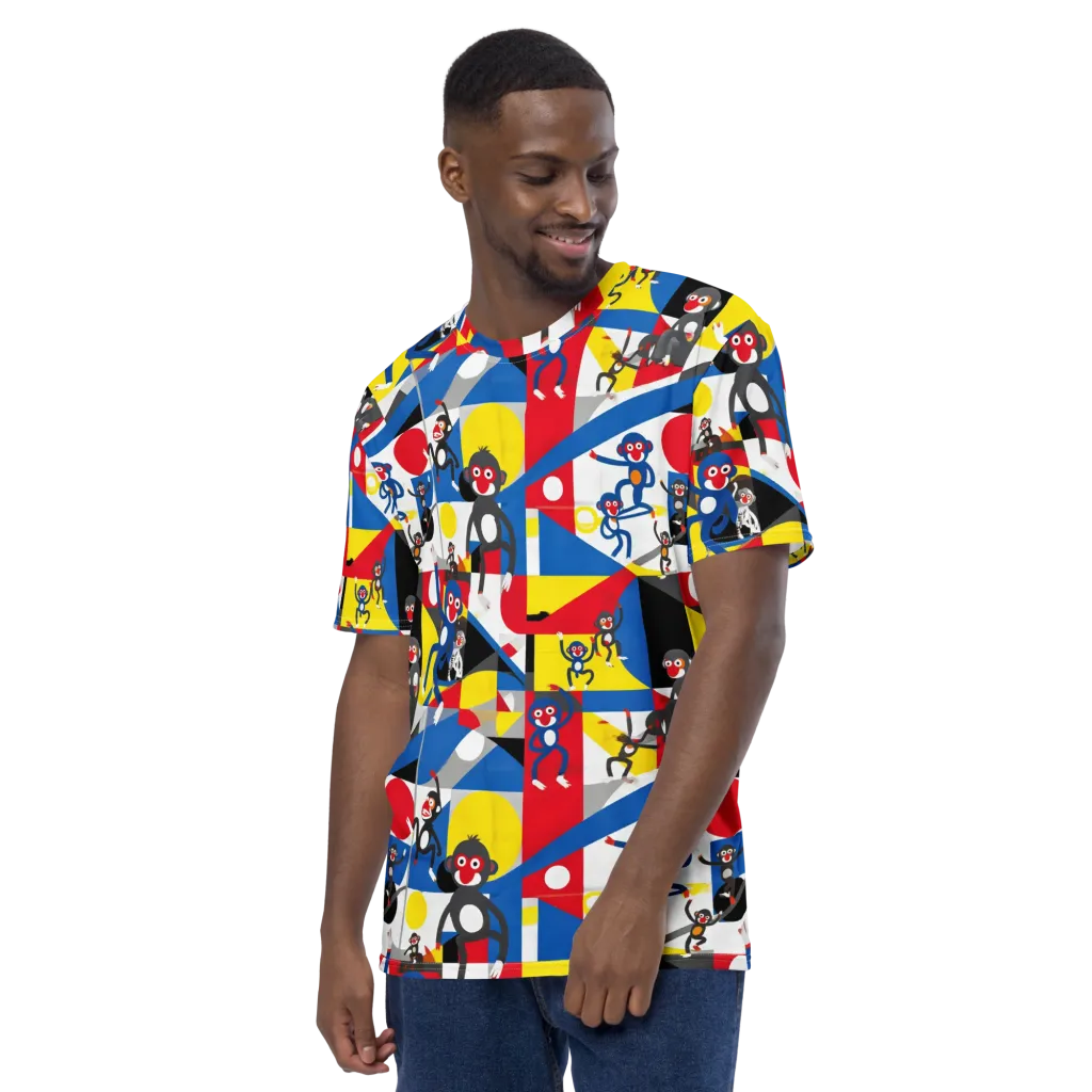 Primate Geometry on Men's Crew Neck T-Shirt — Left
