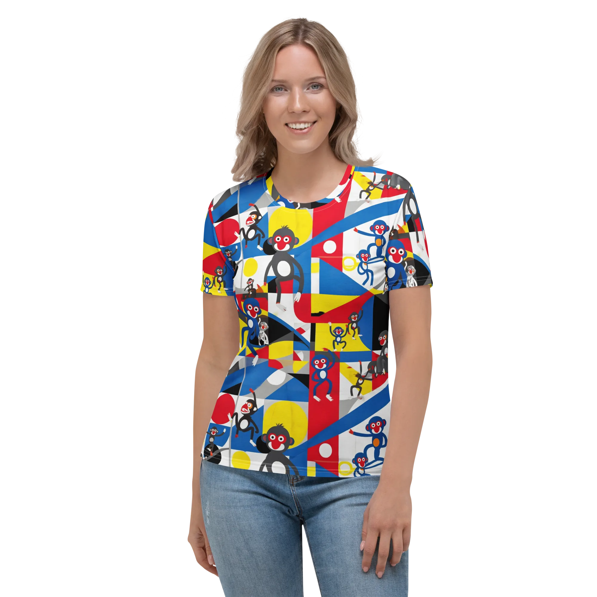 Primate Geometry on Women's Crew Neck T-Shirt — Front