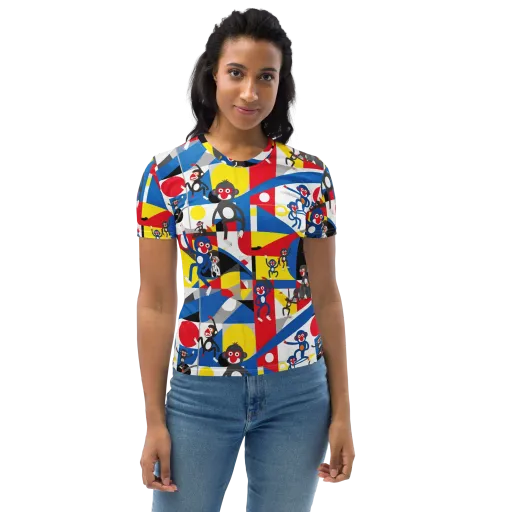Primate Geometry on a Women's Crew Neck T-Shirt