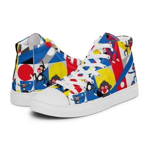 Primate Geometry on a Women's High Top Canvas Shoes