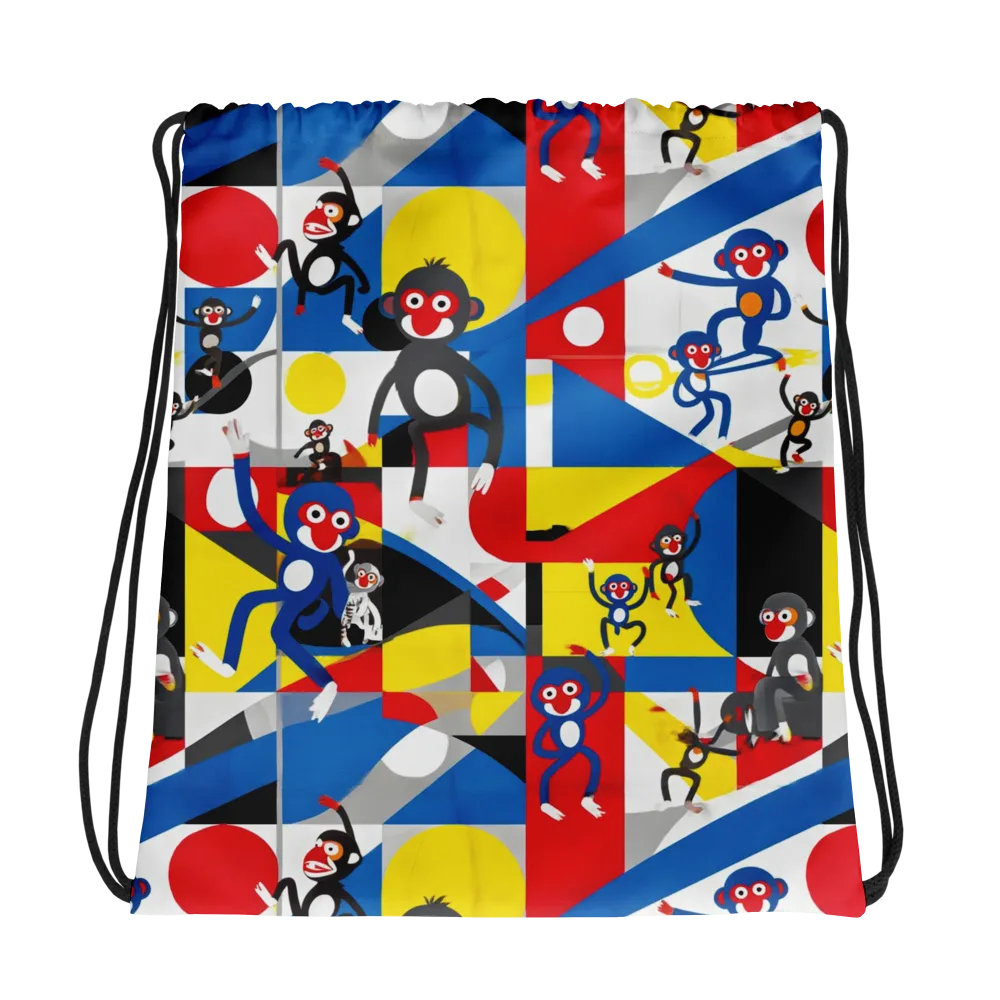 Primate Geometry on Drawstring Bag — Photo