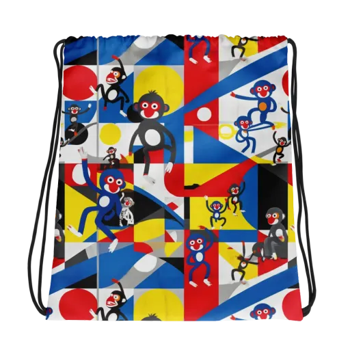 Primate Geometry on a Drawstring Bag