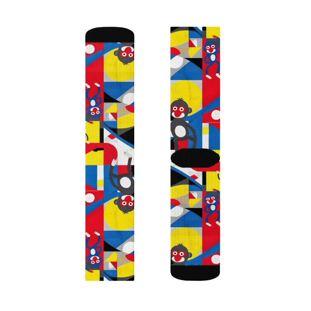 Primate Geometry on Socks — Right Sock