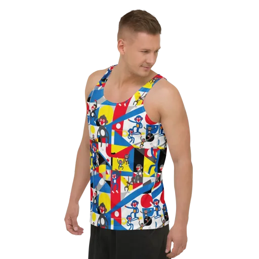 Primate Geometry on a Men's Tank Top