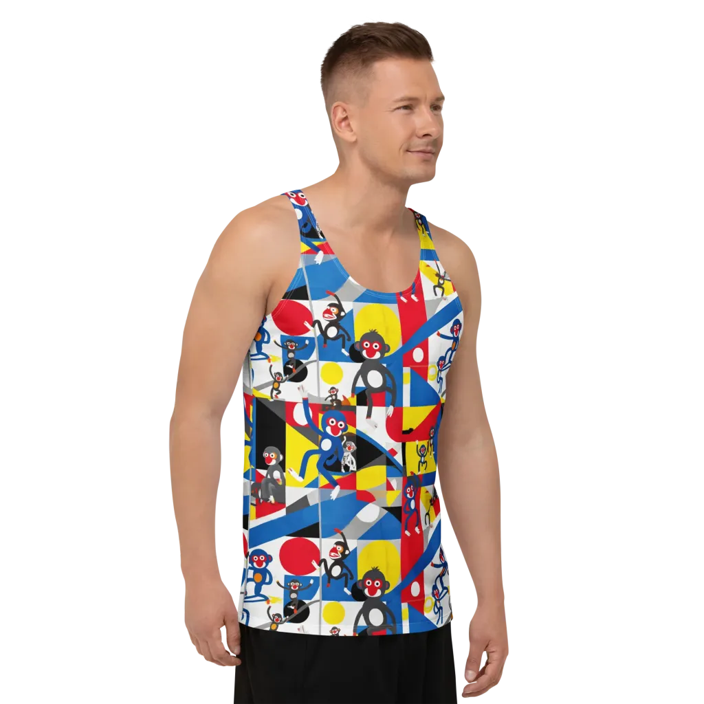 Primate Geometry on Men's Tank Top — Right Front
