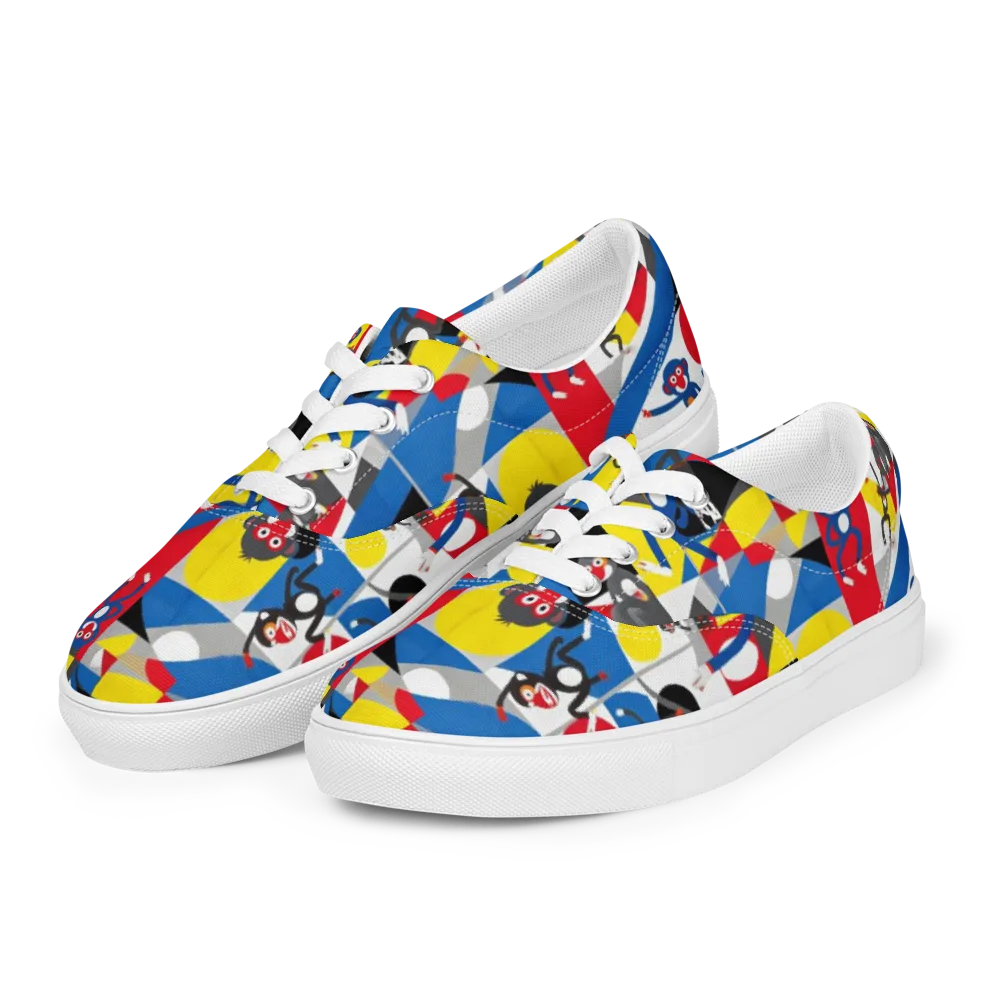 Primate Geometry on Men's Lace-Up Canvas Shoes — Left Front