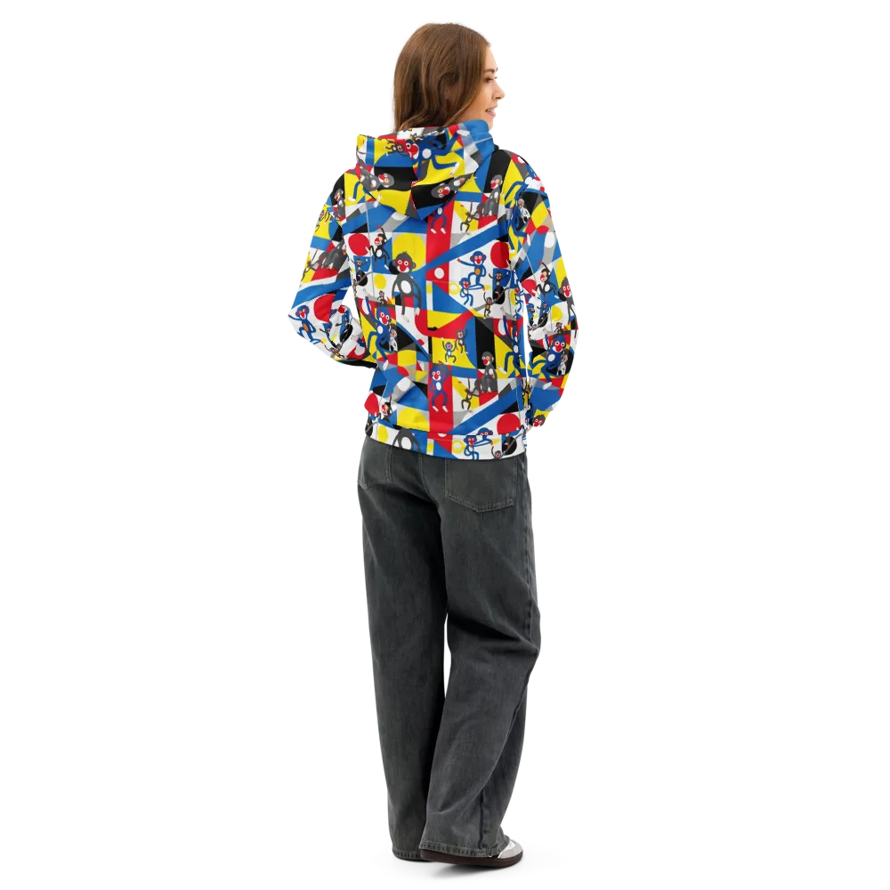 Primate Geometry on Cotton Hoodie — Back