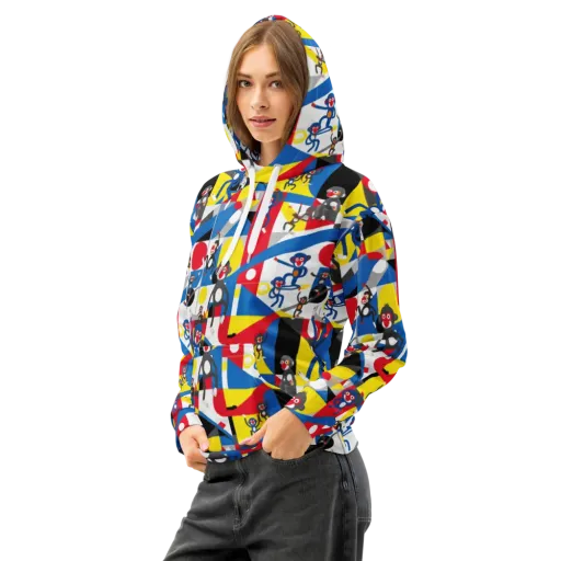 Primate Geometry on a Cotton Hoodie