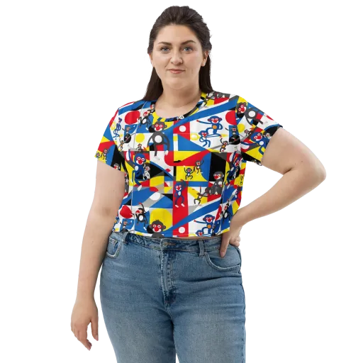 Primate Geometry on a Crop Tee