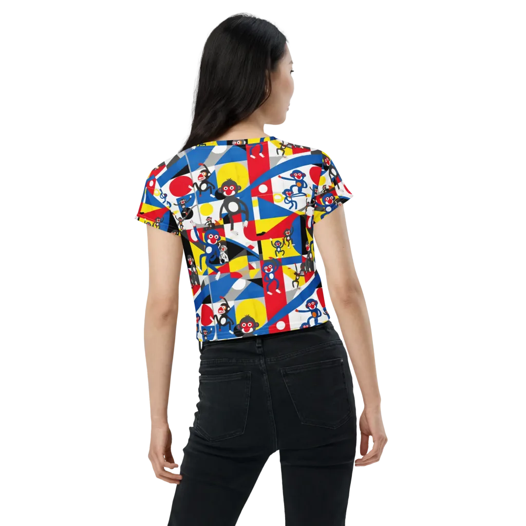 Primate Geometry on Crop Tee — Back