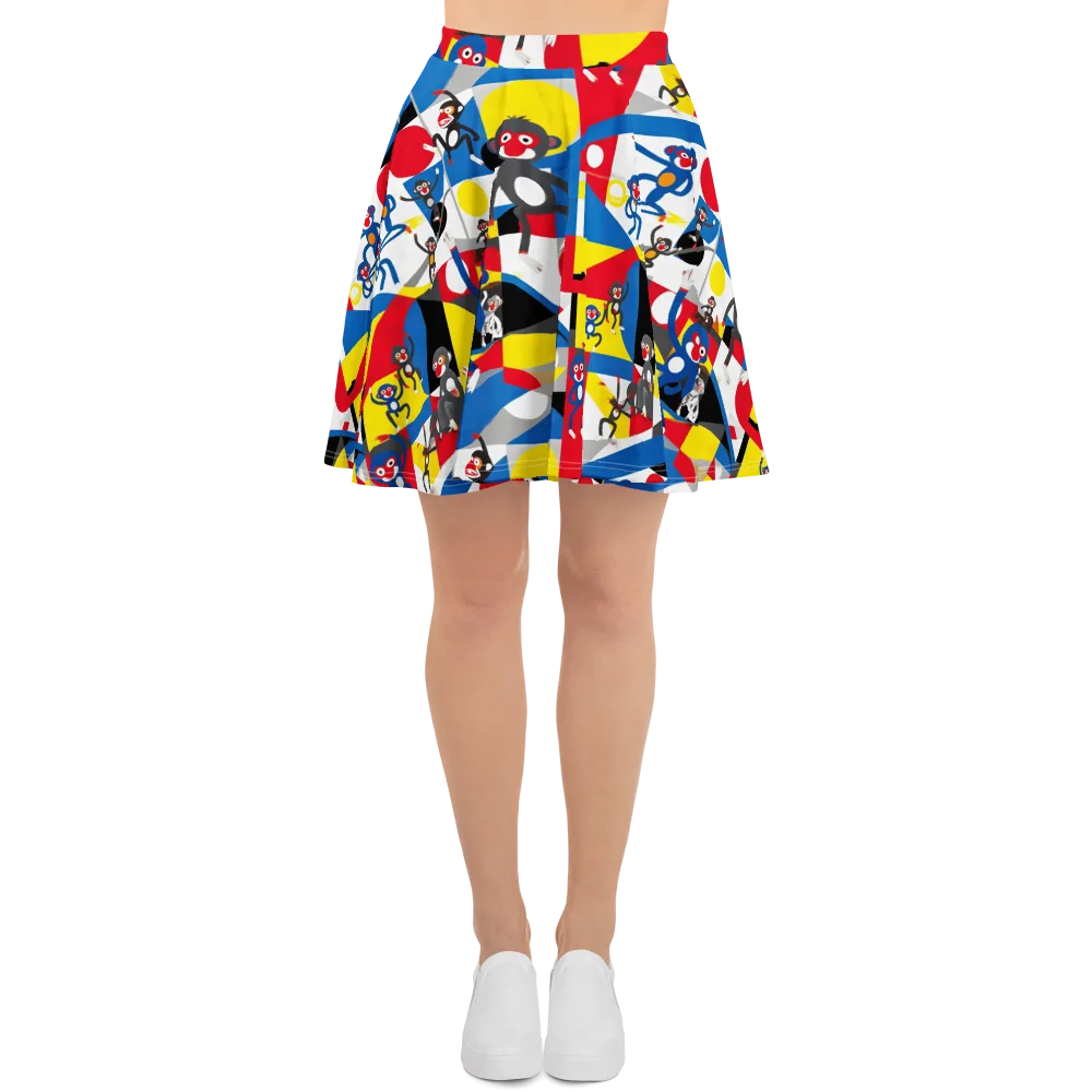Primate Geometry on Skater Skirt — Front