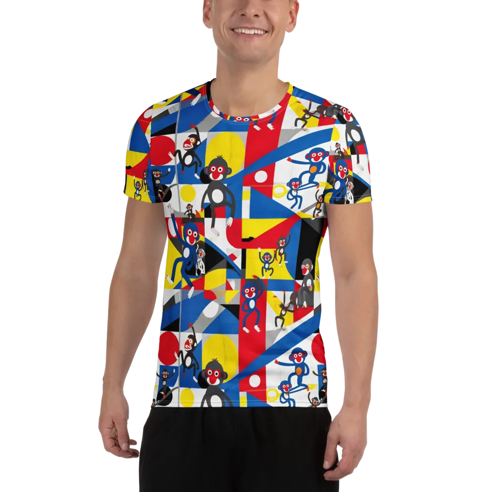 Primate Geometry on Men's Athletic T-Shirt — Front
