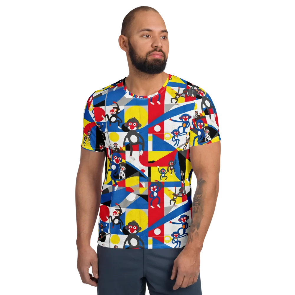 Primate Geometry on Men's Athletic T-Shirt — Front