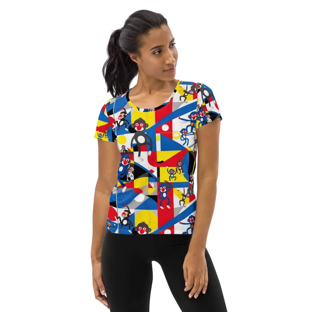 Primate Geometry on Women's Athletic T-Shirt — Front