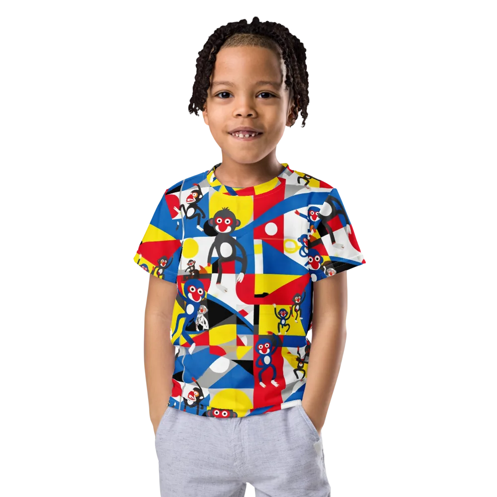 Primate Geometry on Kids Crew Neck T-Shirt — Front