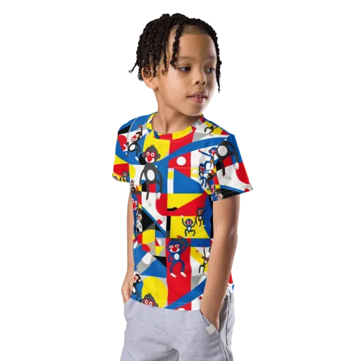 Primate Geometry on a Kids Crew Neck T-Shirt