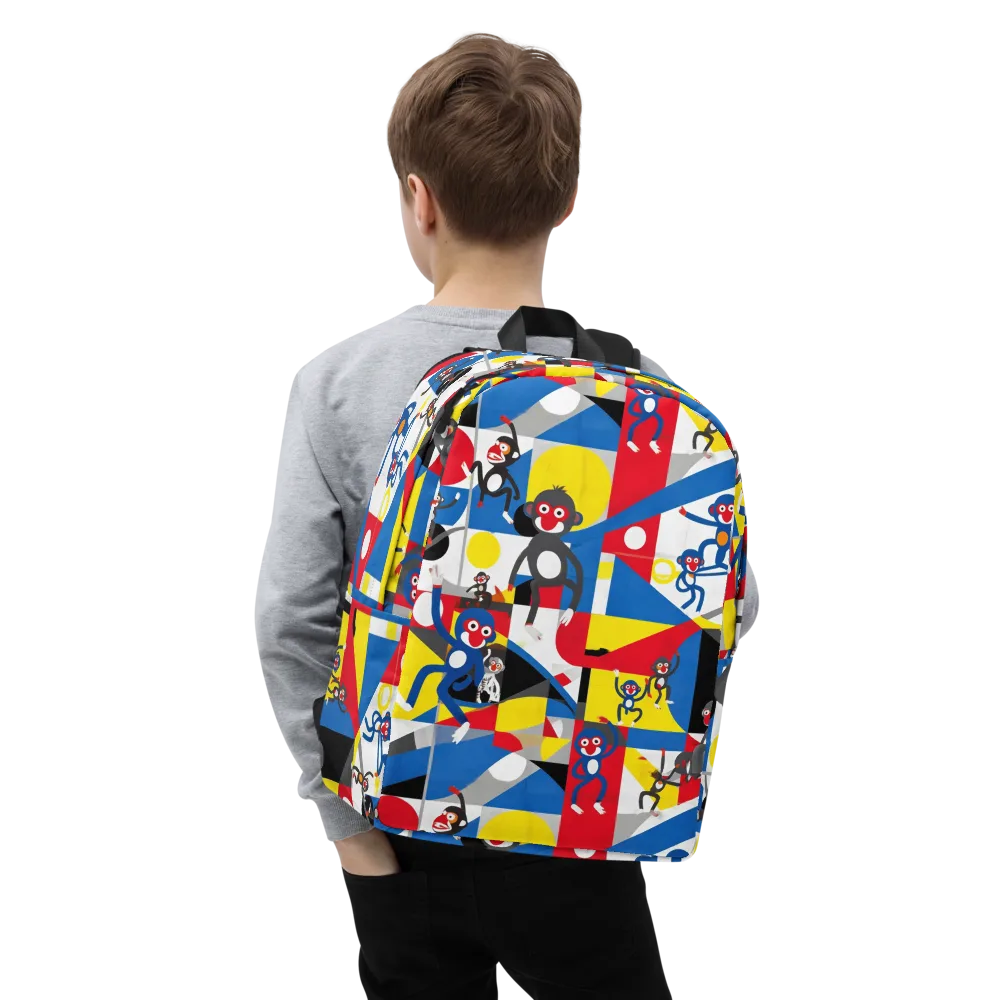 Primate Geometry on Minimalist Backpack — Zoomed-in
