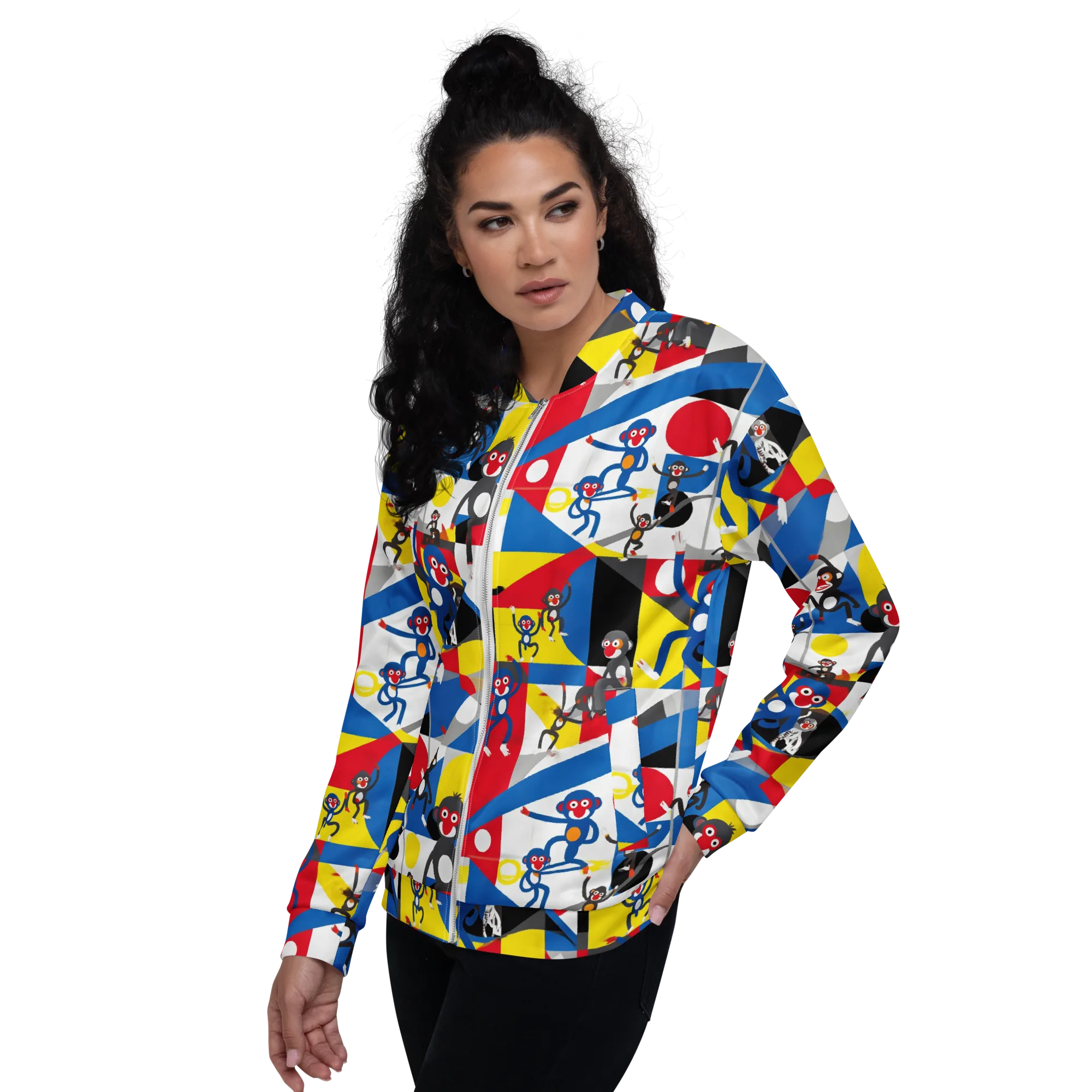Primate Geometry on Bomber Jacket — Left