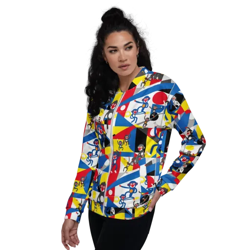 Primate Geometry on a Bomber Jacket