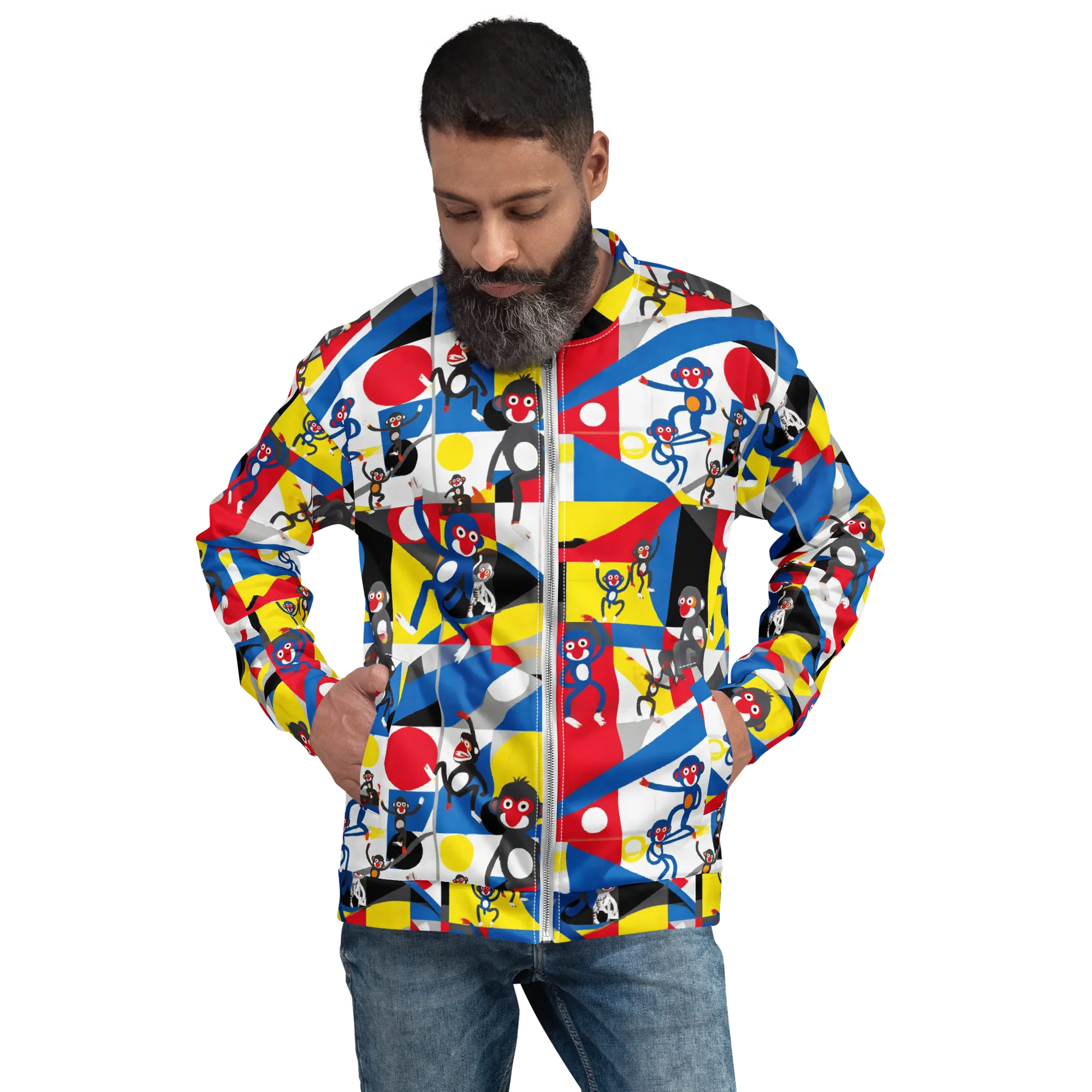 Primate Geometry on Bomber Jacket — Front