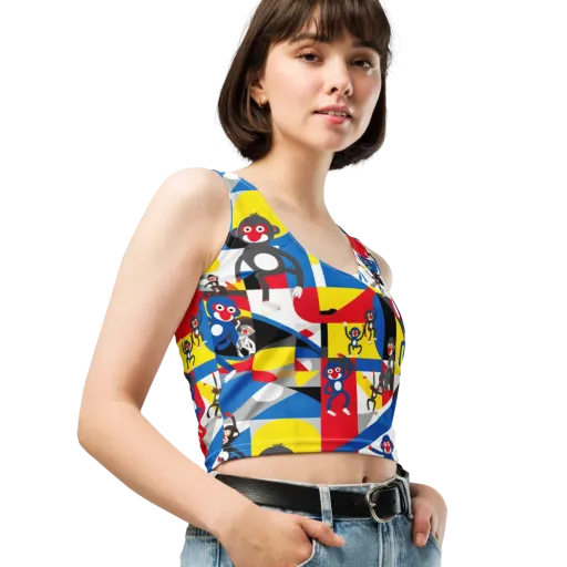 Primate Geometry on a Crop Top