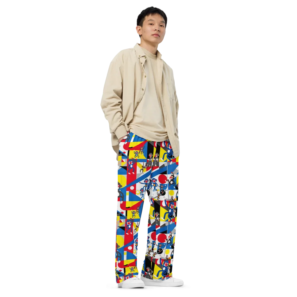 Primate Geometry on Wide-Leg Pants — Right Front