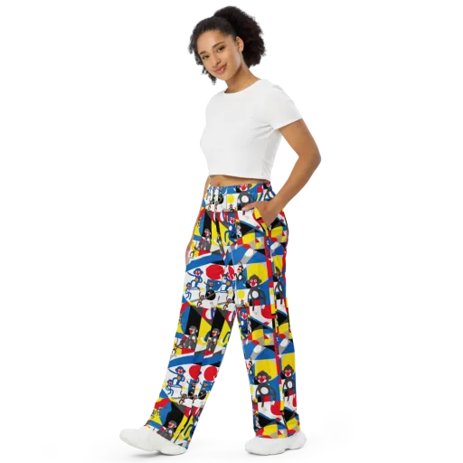 Primate Geometry on a Wide-Leg Pants